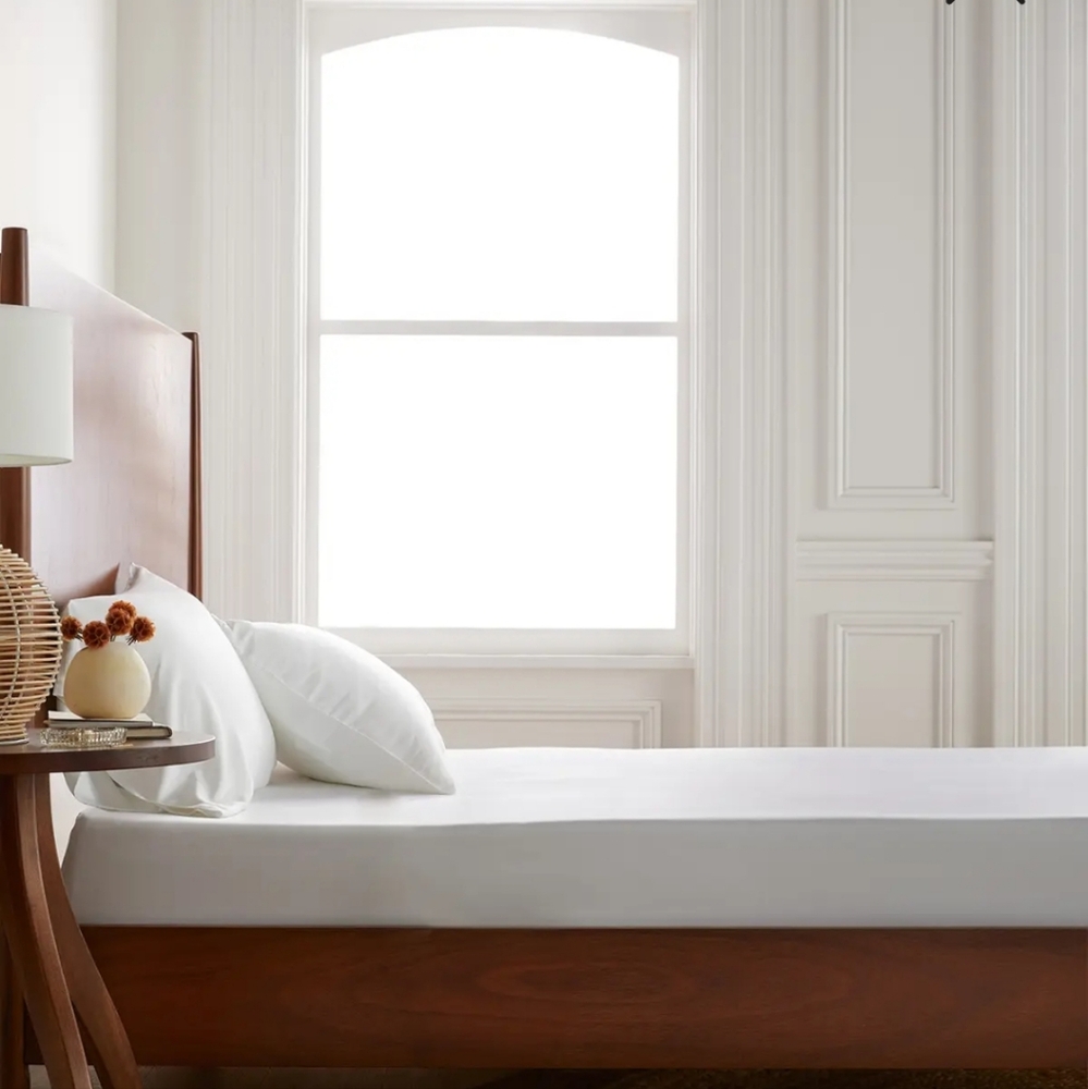 Quince Twin XL White Bamboo Sheet Set